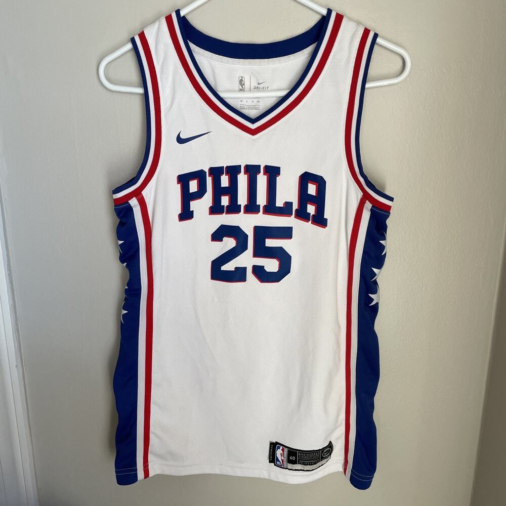 Nike NBA White Philadelphia 76ers Ben Simmons #25 Jersey Size Small